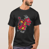 Red Fire Dragon Retro Roller Skate T-Shirt (Vorderseite)