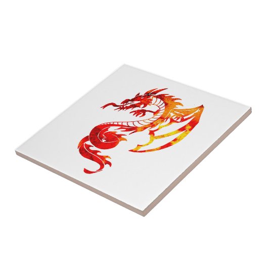 Red Fire Dragon Tattoo Fliese (Seite)