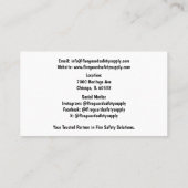 Red Fire Extinguisher Fire Safety Visitenkarte (Rückseite)