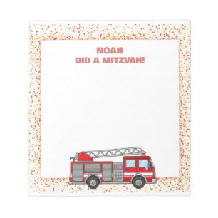 Red Fire FIghter Personalisiert Mitzvah Notizblock