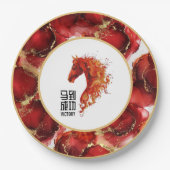 Red Fire Horse Pappteller (Vorderseite)