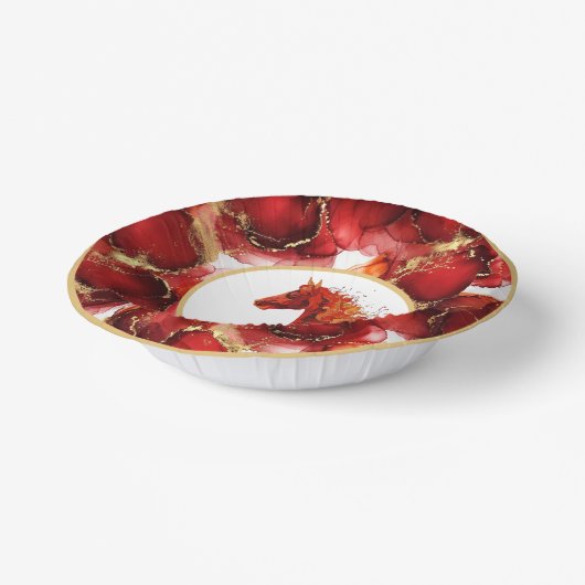 Red Fire Horse Pappteller (Gewinkelt)