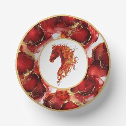 Red Fire Horse Pappteller (Vorderseite)