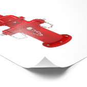 Red Fire Hydrant Fotodruck (Ecke)