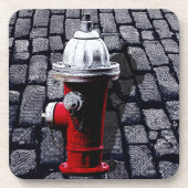 Red Fire Hydrant New York City Untersetzer Set (Vorderseite)