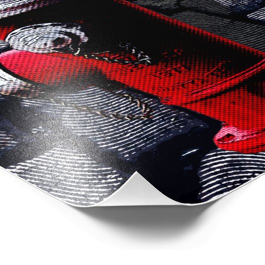 Red Fire Hydrant NYC Illustration Fotodruck (Ecke)