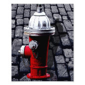 Red Fire Hydrant NYC Illustration Fotodruck (Vorne)