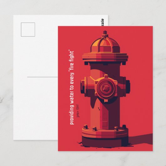 Red Fire Hydrant Postkarte (Vorne/Hinten)