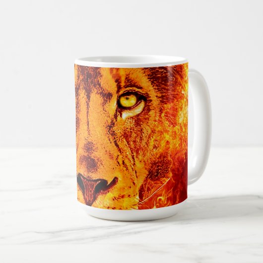Red Fire Lion Kaffeetasse (VorderseiteRechts)