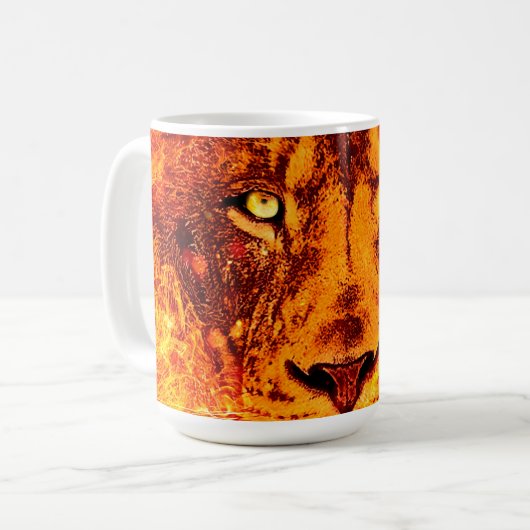 Red Fire Lion Kaffeetasse (Vorderseite Links)