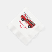 Red Fire LKW mit Text Serviette (Ecke)