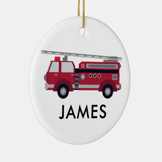 Red Fire LKW Personalisiert Weihnachtsschmuck (Rechts)