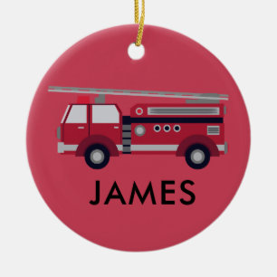 Red Fire LKW Personalisiert Weihnachtsschmuck