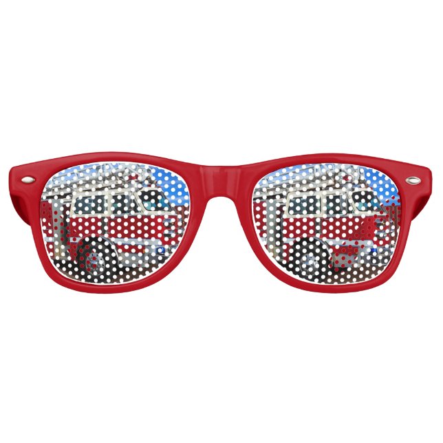 Red Fire Motor Partybrille (Vorderseite)