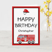 Red Fire Motor und Hat Birthday Karte (Gelbe Blume)