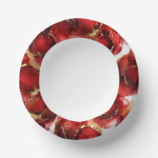 Red Fire Pattern Pappteller (Vorderseite)