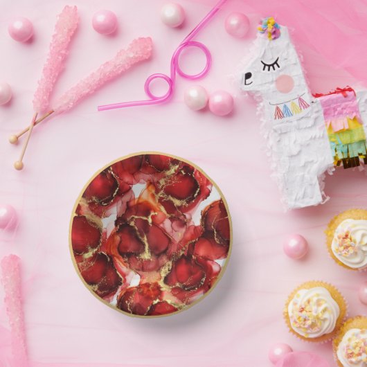 Red Fire Pattern Pappteller (Party)