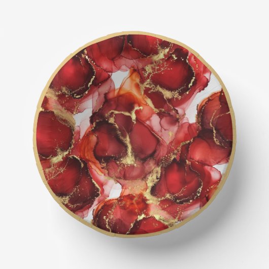 Red Fire Pattern Pappteller (Vorderseite)