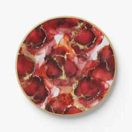 Red Fire Pattern Pappteller