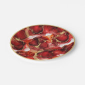 Red Fire Pattern Pappteller (Schrägansicht)