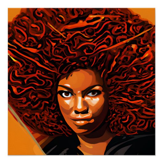 Red Fire Starter African Women Black Melanin Sista Poster (Vorderseite)
