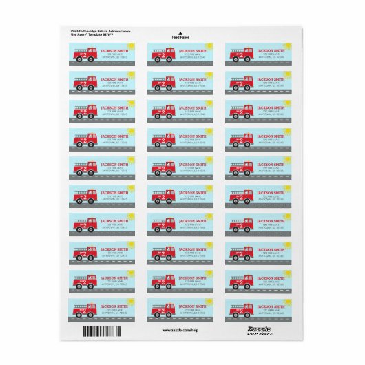 Red Fire Truck Address Labels (Vorne)