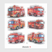 Red Fire Truck Aufkleber (Blatt)
