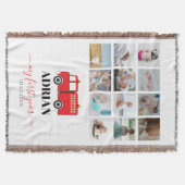 Red Fire Truck Baby First Year Foto Collage Decke (Vorderseite)