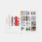 Red Fire Truck Baby First Year Foto Collage Fleecedecke (Vorderseite (Horizontal))