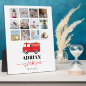 Red Fire Truck Baby First Year Foto Collage Fotoplatte (Seite)