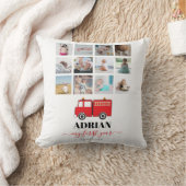 Red Fire Truck Baby First Year Foto Collage Kissen (Decke)
