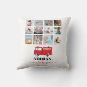 Red Fire Truck Baby First Year Foto Collage Kissen (Rückseite)