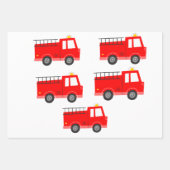 Red Fire Truck Birthday Geschenkpapier Set (Vorderseite 3)