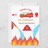 Red Fire Truck Birthday Party Danke (Vorderseite)