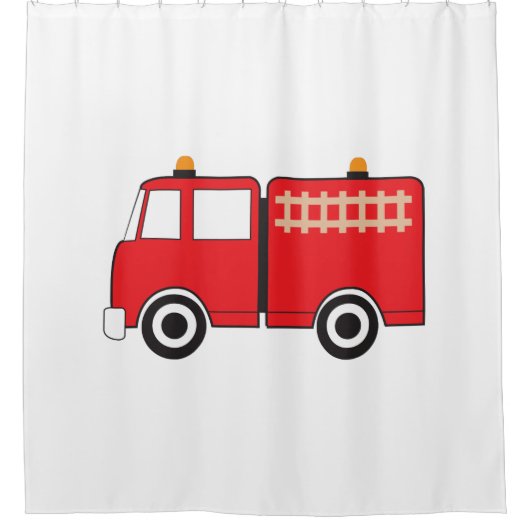 Red Fire Truck Duschvorhang (Vorderseite)