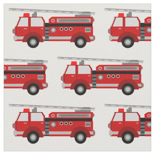 Red Fire Truck Fabric Stoff (Nahaufnahme)