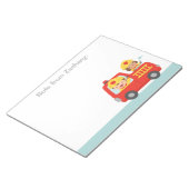 Red Fire Truck Feuerwehrmann und Welpe Notepad Notizblock (angewinkelt)