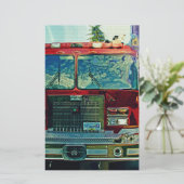Red Fire Truck Feuerwehrmann's Art Gift Briefpapier (Stehend Vorderseite)