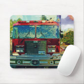 Red Fire Truck Feuerwehrmann's Art Gift Mousepad (Mit Mouse)