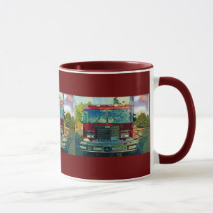 Red Fire Truck Feuerwehrmann's Drinking Tasse