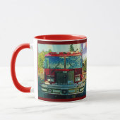 Red Fire Truck Feuerwehrmann's Drinking Tasse (Links)