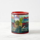 Red Fire Truck Feuerwehrmann's Drinking Tasse (Zentrum)