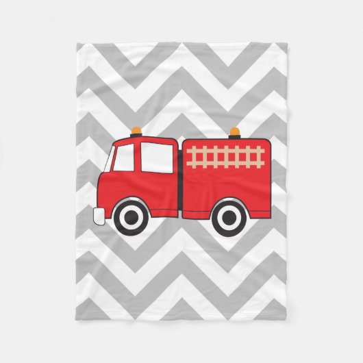 Red Fire Truck Fleecedecke (Vorderseite)