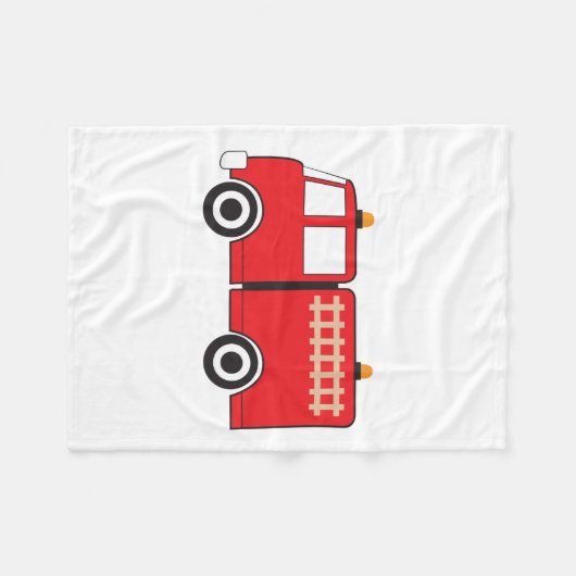 Red Fire Truck Fleecedecke (Vorderseite (Horizontal))