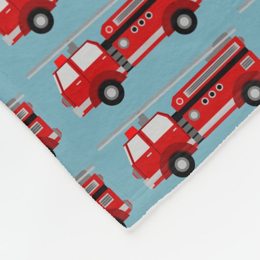 Red Fire Truck Geschenk Fleecedecke (Ecke)