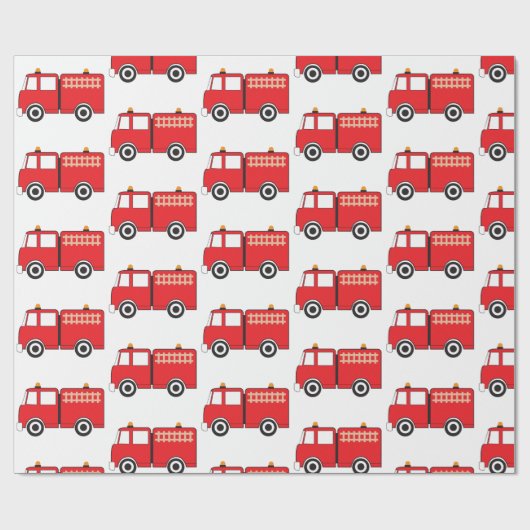 Red Fire Truck Geschenkpapier (Flach)