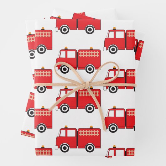 Red Fire Truck Geschenkpapier Set (Beispiel)