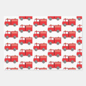 Red Fire Truck Geschenkpapier Set (Vorderseite)