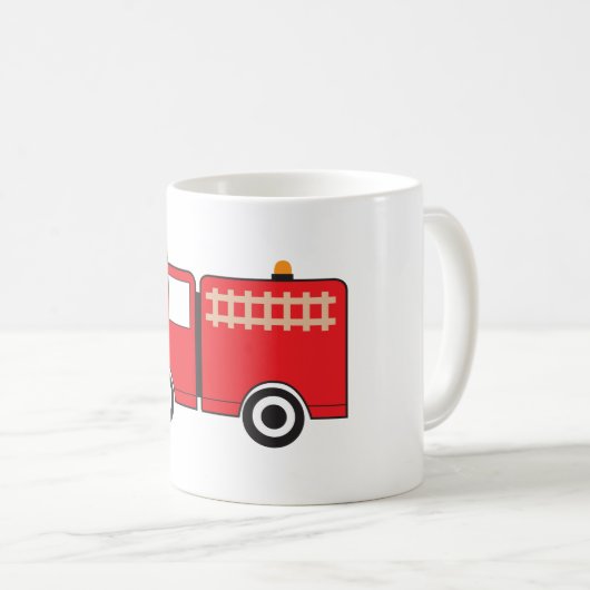 Red Fire Truck Kaffeetasse (VorderseiteRechts)