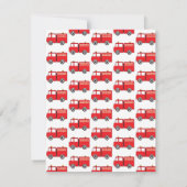 Red Fire Truck Kinder personalisiert Mitteilungskarte (Rückseite)